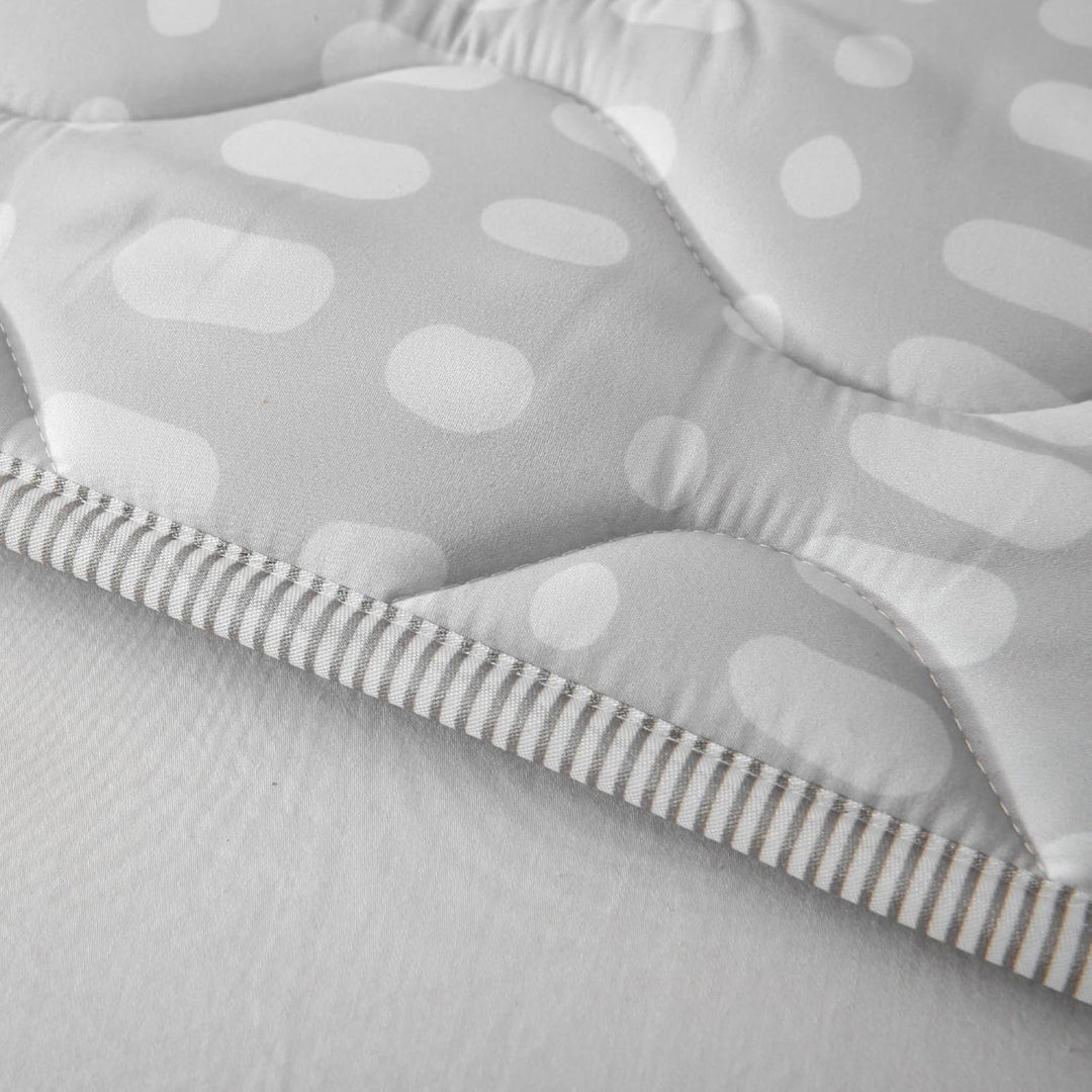 Gesteppte Krabbeldecke Baby 127cm, Hygge grau – extra Dicke 1,5cm weiche Baby Krabbelmatte – Baby Sp