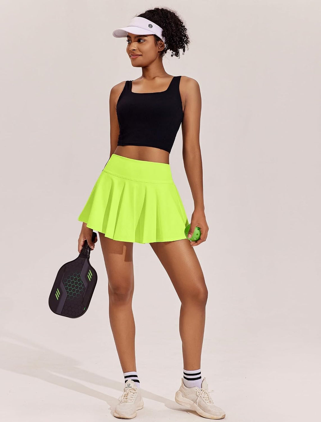 PINSPARK Tennisrock Damen Plissiert Tennis Skort Hohe Taille Golfrock mit Innenhose Shorts Faltenroc