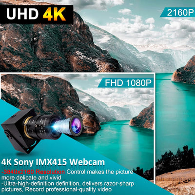 ELP 4K USB Kamera Weitwinkel 2.8-12mm Varifocal Zoom Objektiv Webcam Ultra HD 2160P 30FPS Webcam,Plu