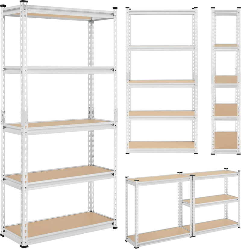 Yaheetech 5-stufiges Lagerregal Schwerlastregal mit verstellbaren Regalböden 75x30x153cm Kellerregal