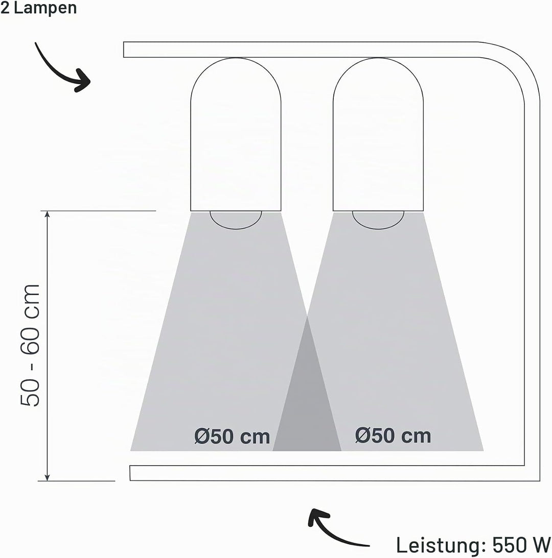 LACOR 69061 Infrared Warmenlampe 550 W, Silber