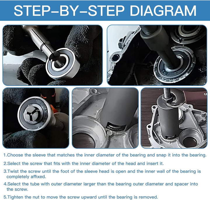Lagerabzieher Innen, 9-23mm Innenlager Abzieher Set, Motorrad Innenabzieher Lager mit 5 Grössen Offe