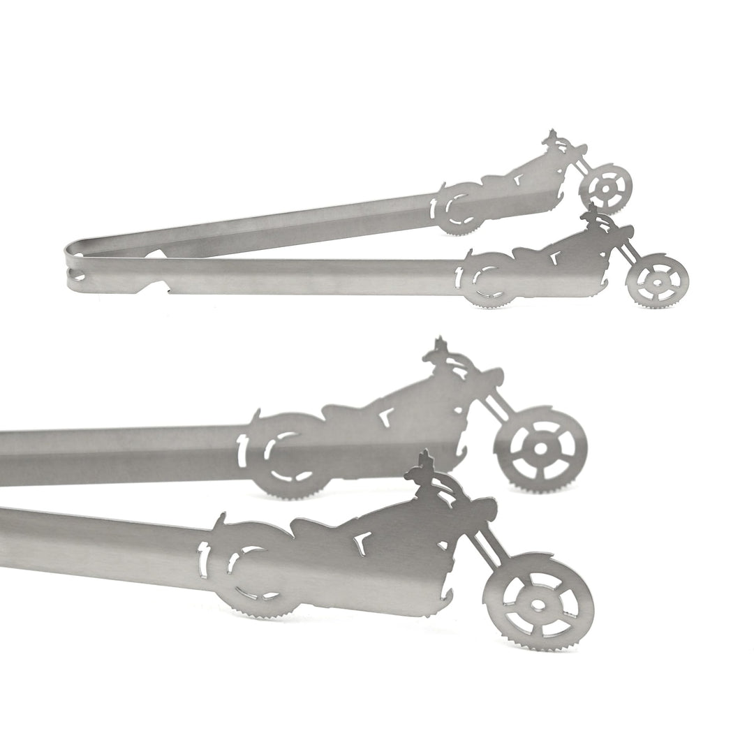 Grillzange Motiv Chopper, spülmaschinengeeignet, Geschenkidee, Männergeschenk, Geschenk Motorradfahr