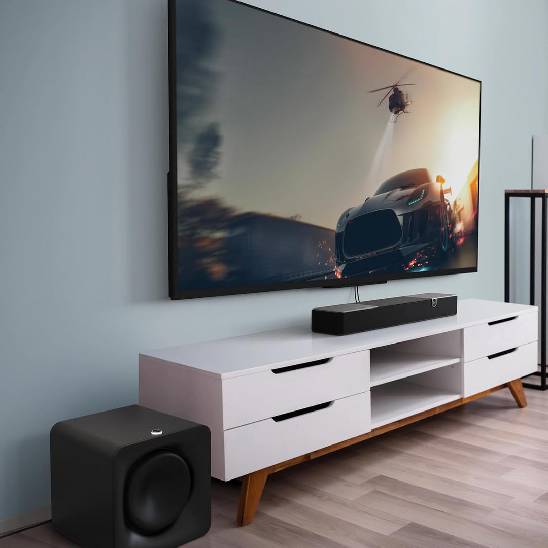 Klipsch, Flexus SUB 100 kabelloser Subwoofer, Schwarz, nur kompatibel mit Flexus Soundbar