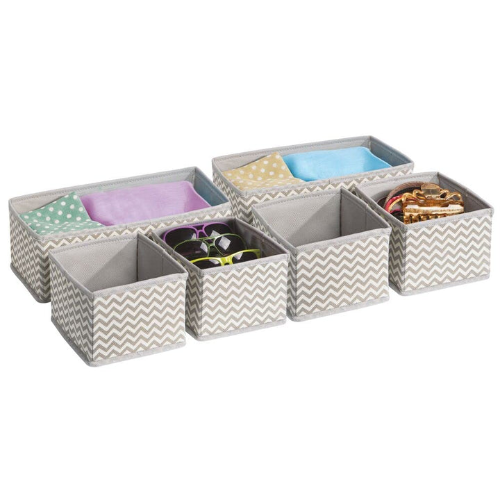 mDesign 6er-Set Stoffbox für Schrank oder Schublade – die ideale Aufbewahrungsbox für Wäsche, Gürtel