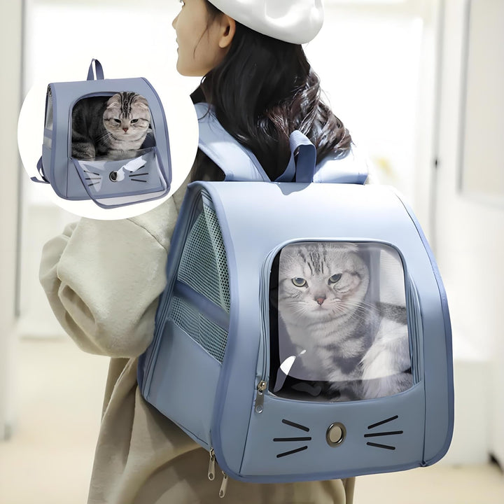 Katzenrucksack Mit Netzfenster, Tragbare Und Faltbare Katzenrucksack, Haustier Tragetasche, Atmungsa