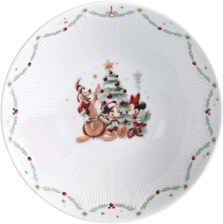 Micky, Minnie & Pluto Schale Disney, 4er-Set, 19 cm, Porzellan, Spülmaschinenfest, Winter, Weiss Sch
