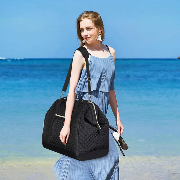 Lekesky Mittelgross Reisetasche Weekender Damen mit Schuhfach, Grosses Öffnungsdesign, 43L Reisetasc