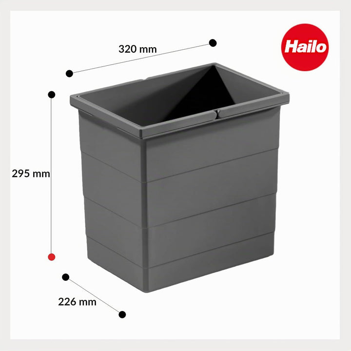 Hailo Inneneimer 1129959 | 18 Liter Doppelhenkel | Abfalleimer Einsatz für Raumspar Tandem und Rondo