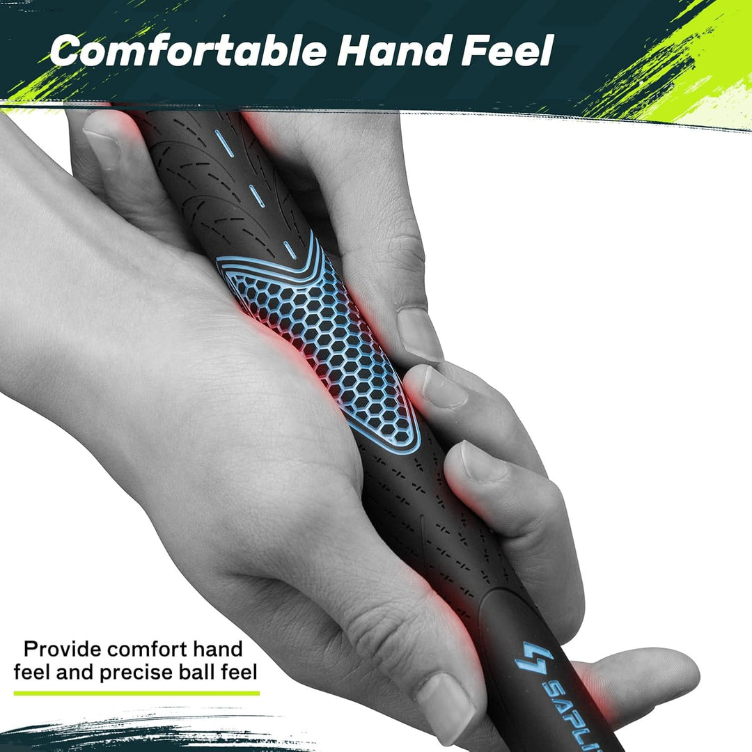 SAPLIZE Golfgriffe 13er-Set mit komplettem Regripping-Kit, Standard/Mittelklasse, Weiss/Grün/Rot/Bla