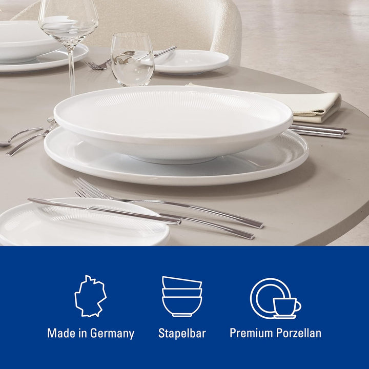 Villeroy & Boch – Afina Suppenteller Gross Weiss, Spülmaschinenfest, Mikrowellensicher, Teller, Gesc