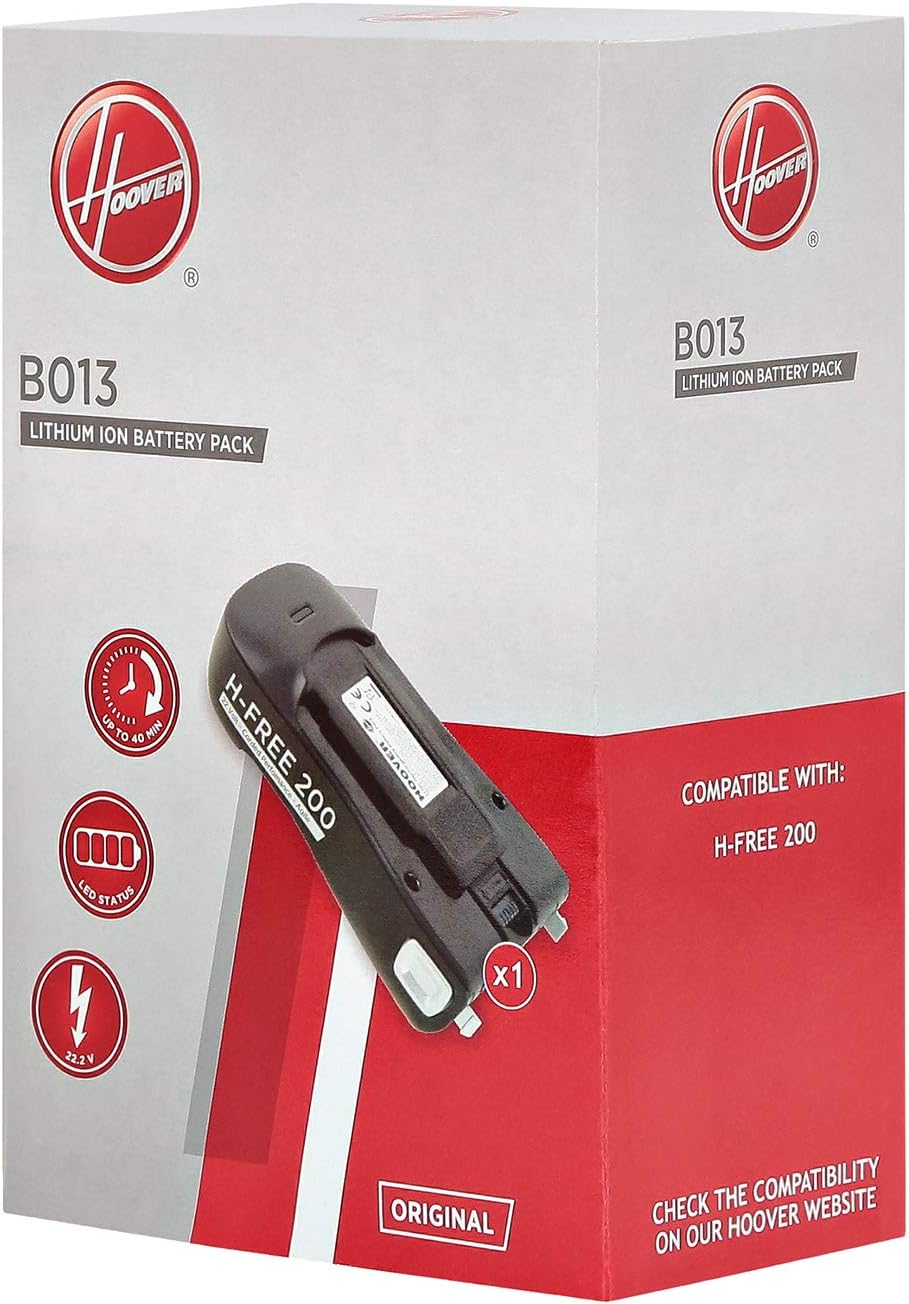 Hoover B013 Lithium-Akku für Staubsauger, wiederaufladbar, 22,2 V, schwarz, Original-Akku, für Staub