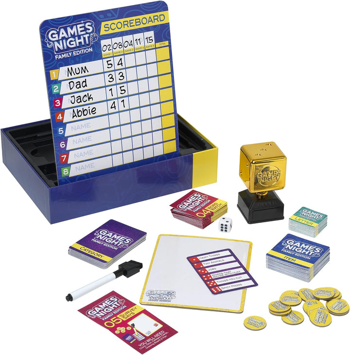 IDEAL, Games Night - Family Edition: Create the ultimate game night with 15 games included!, Family