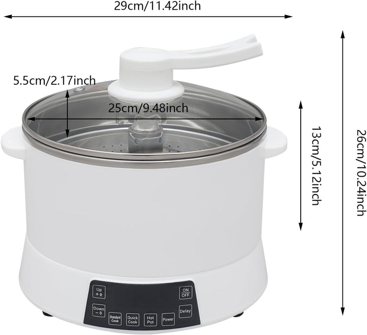 4L Zuckerarmer Reiskocher 1500W Einstellbare Leistung Multikocher mit Reservierungsfunktion Schongar