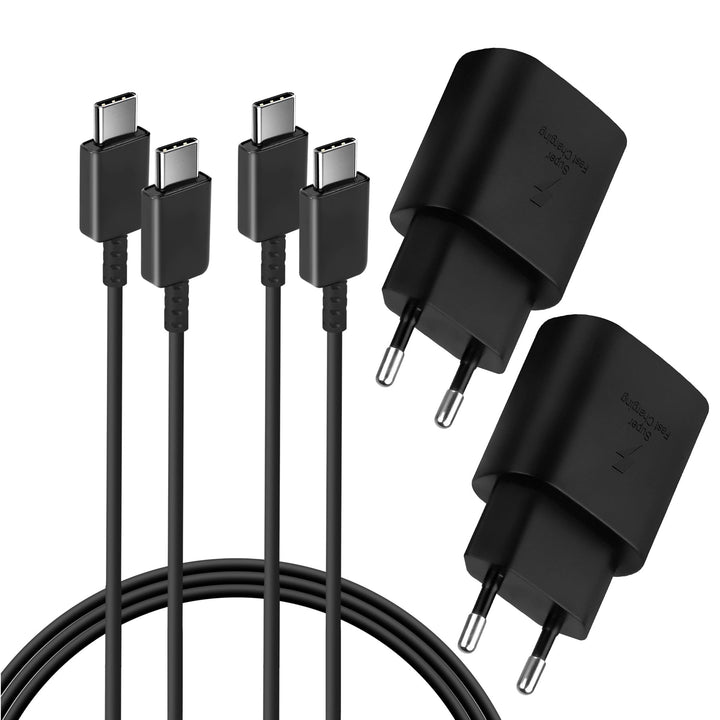 2 Pack USB C Ladegerät 25W, Schnellladegerät Super Fast Netzteil mit Ladekabel USB C Schnellladekabe