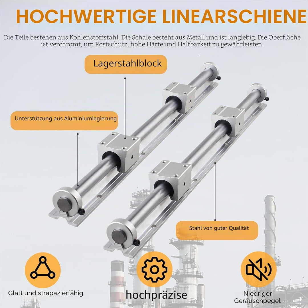 CNCYEAH 2 stücke Linearführung SBR20-1200mm Linearführungsschiene Linear Rail + 4 Stücke SBR20UU lag