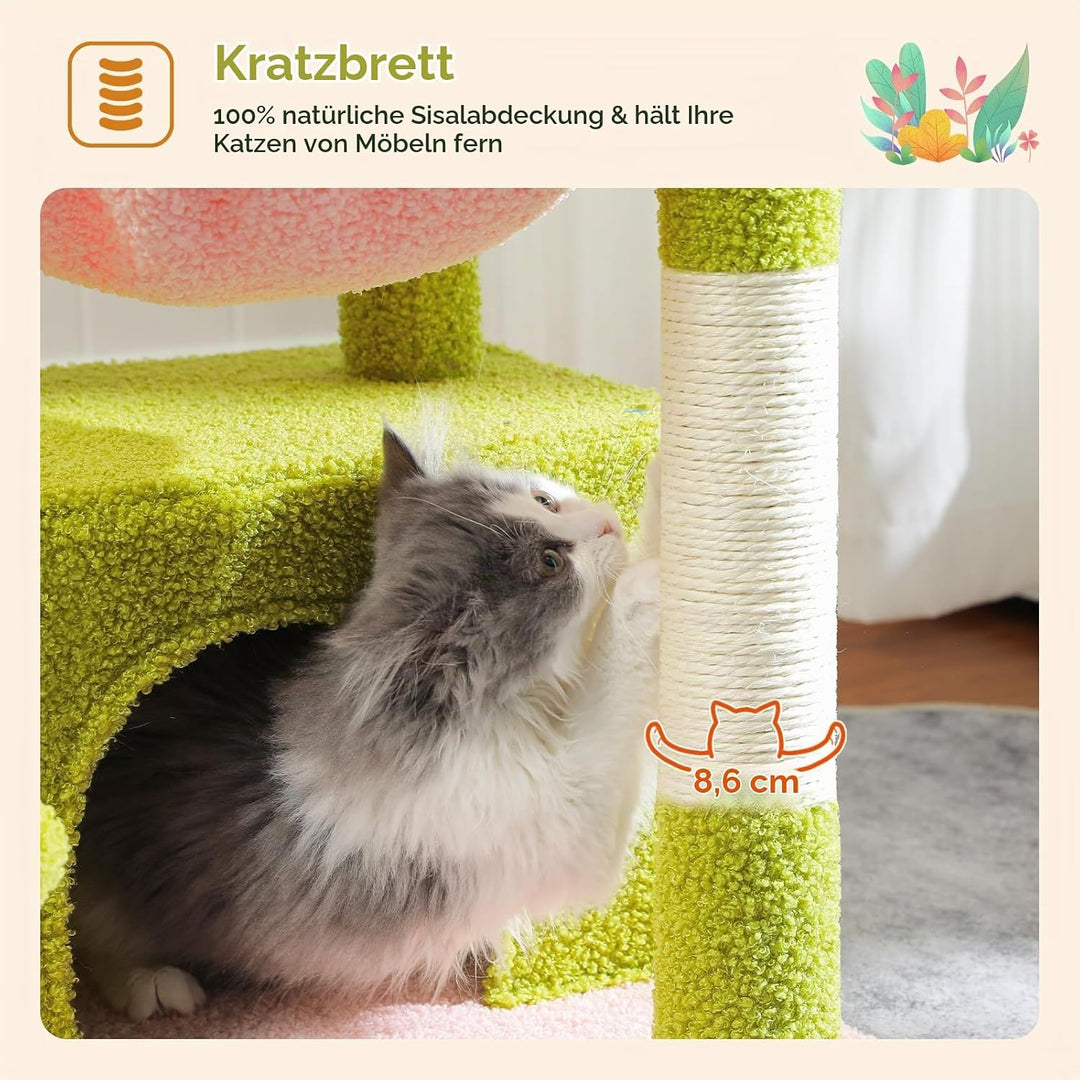 PAWZ Road Kleiner Katzenbaum Katzenbaum für Indoor-Katzen mit Hängematte, Katzenturm mit Sisal-überz