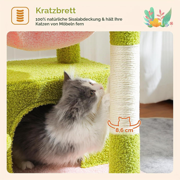 PAWZ Road Kleiner Katzenbaum Katzenbaum für Indoor-Katzen mit Hängematte, Katzenturm mit Sisal-überz