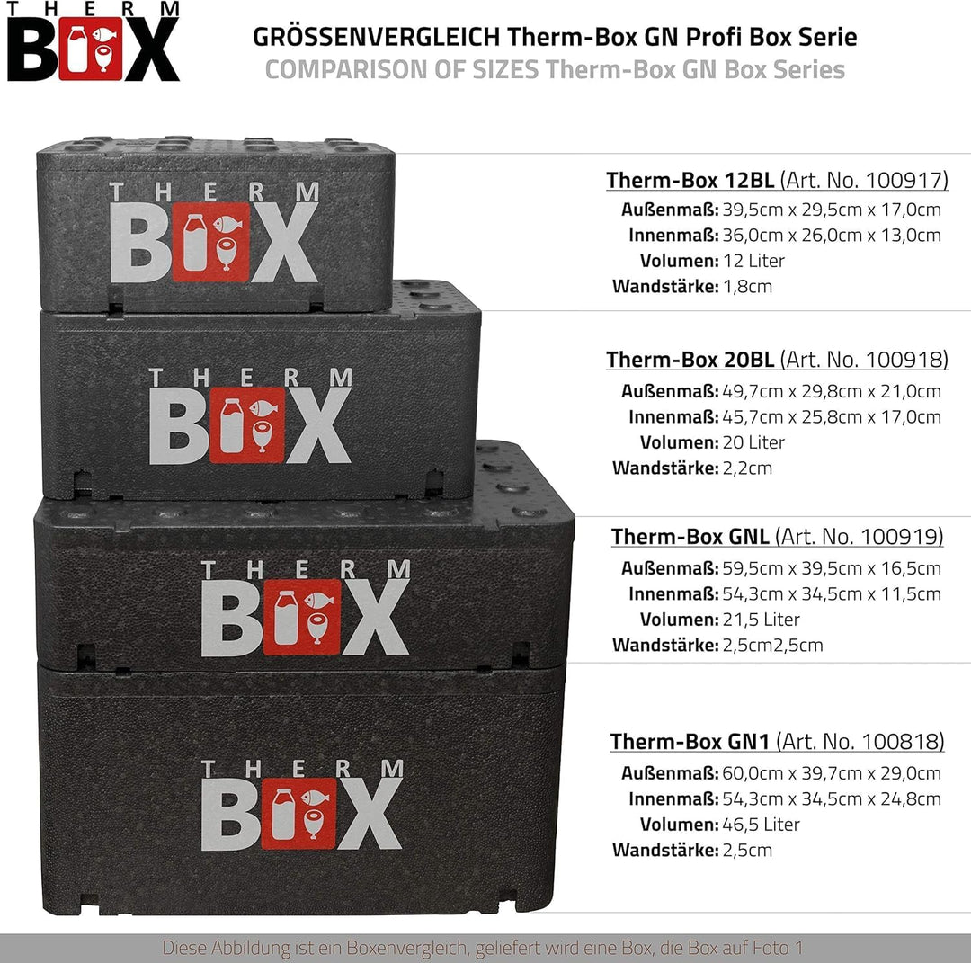 THERM BOX Styroporbox Klein 12BL Innen: 36x26x13cm 12-Liter Isolierbox Warmhaltebox Kühlbox Thermobe