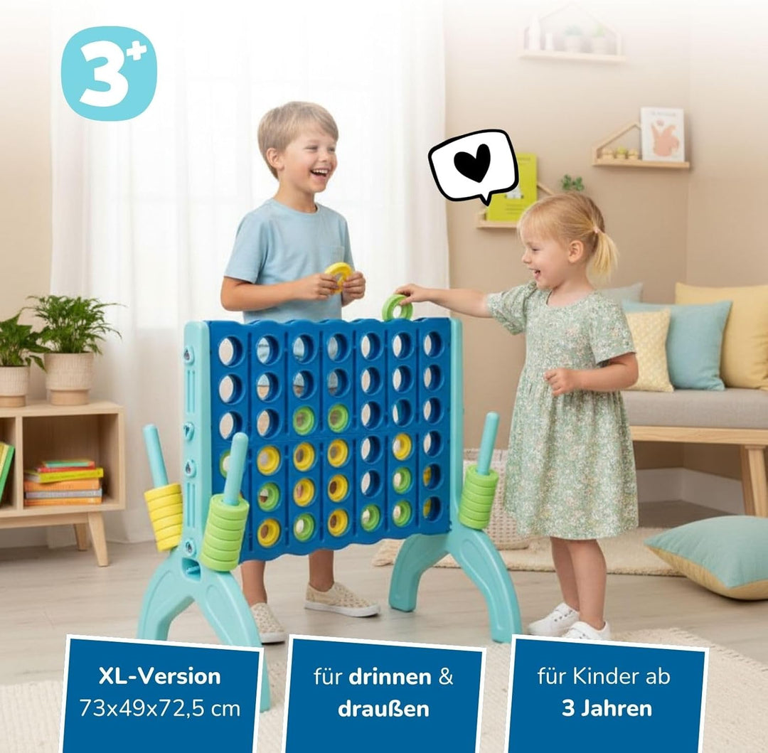 alldoro 60011 XL 4 gewinnt Spiel, 73 x 49 x 72,5 cm, 4 in Einer Reihe Strategiespiel ab 3 Jahren, st