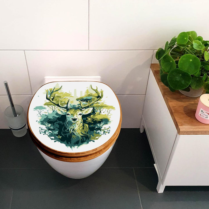 banjado Design WC Sitz Bambus Absenkautomatik 45,8x37,5cm - Toilettendeckel mit Absenkautomatik Holz