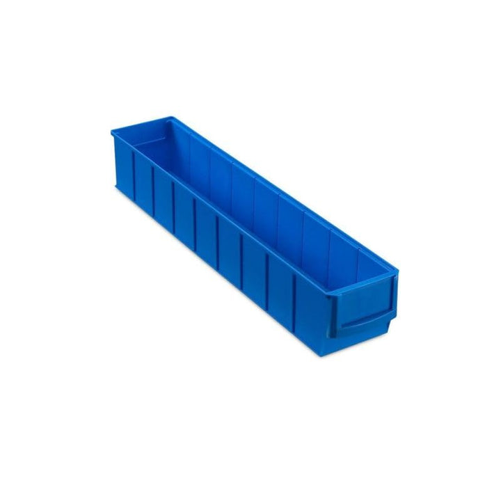 Blaue Industriebox 500 S | HxBxT 8,1x9,1x50cm | 2,8 Liter| Sichtlagerkasten, Sortimentskasten, Sorti