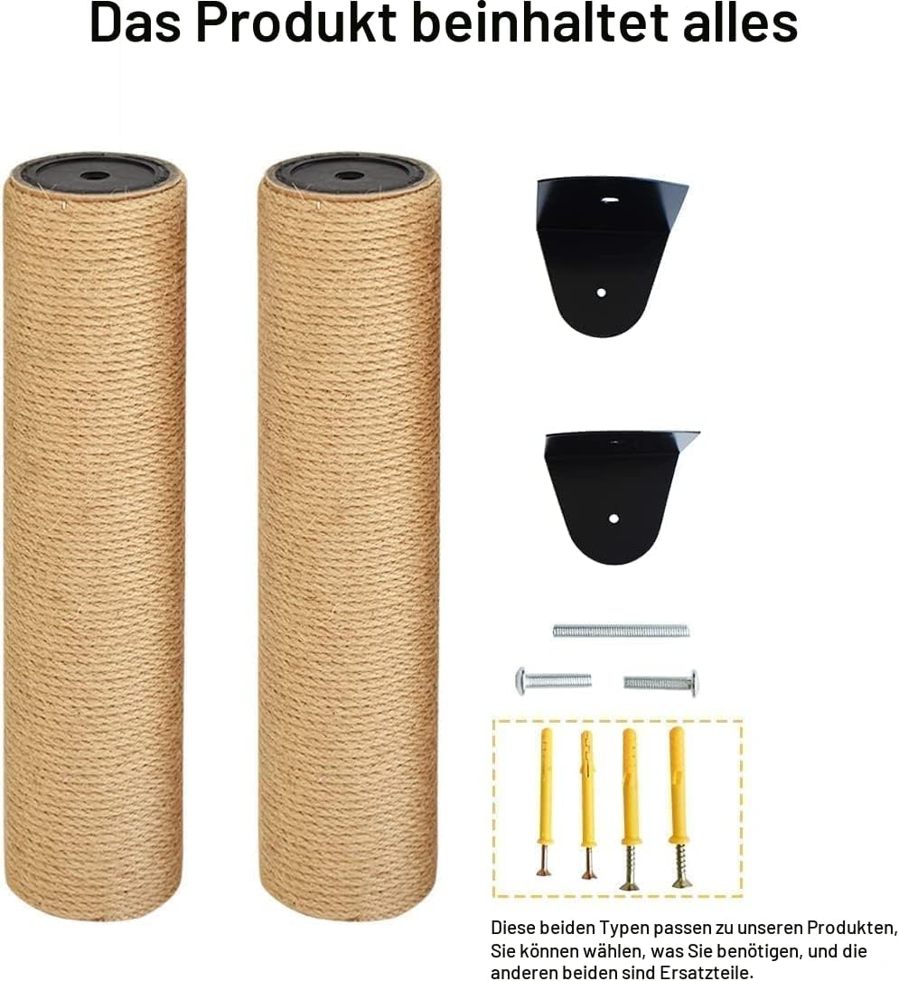 Katzenkratzbaum, 81 cm hoch, Wandregale für Katzen im Innenbereich (Jute-Seil Upgrade_81 cm hoch) Ju