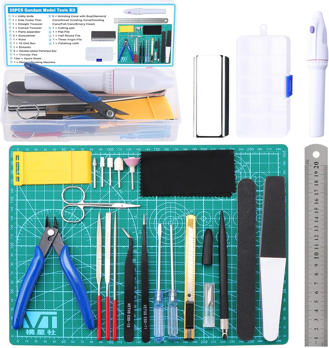 Habwea 26 STÜCKE Modellbau Werkzeug Set, Gundam Modellbausatz Modellbauwerkzeuge für Architektur Mod