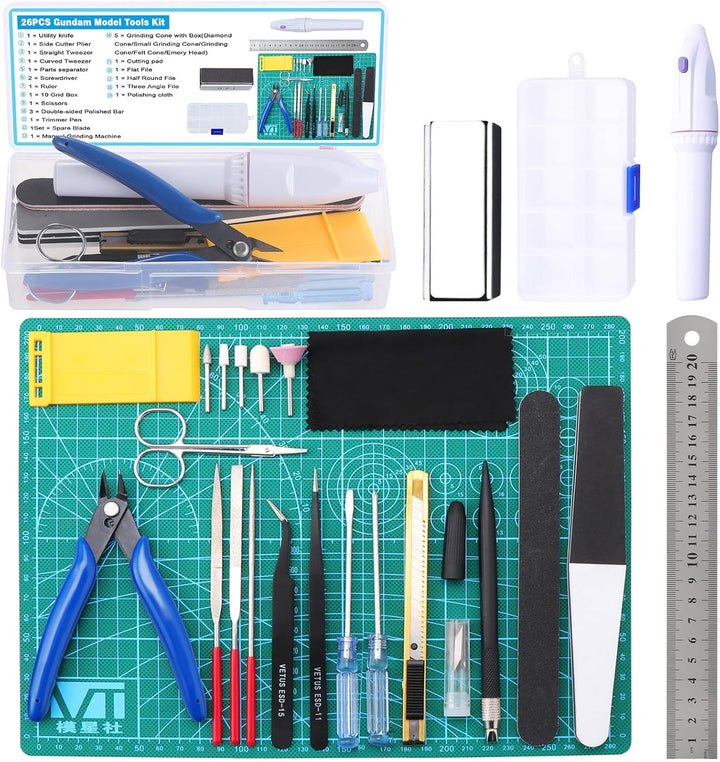 Habwea 26 STÜCKE Modellbau Werkzeug Set, Gundam Modellbausatz Modellbauwerkzeuge für Architektur Mod