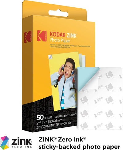 Kodak Premium Zink Fotopapier, 5,1 x 7,6 cm, Zubehör-Set mit Fotoalbum, Etui, Aufklebern, Markern 50