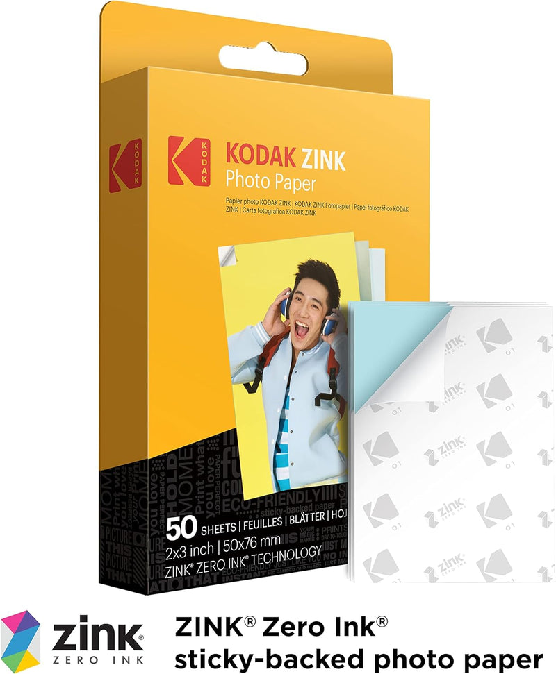 Kodak Premium Zink Fotopapier, 5,1 x 7,6 cm, Zubehör-Set mit Fotoalbum, Etui, Aufklebern, Markern 50