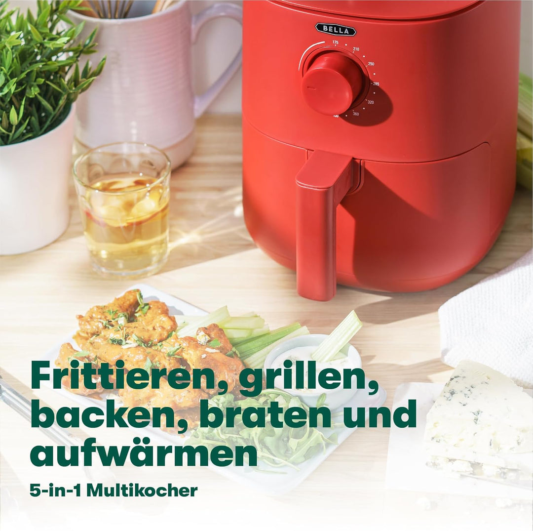 BELLA 2.9QT Manual Air Fryer Rot, Rot