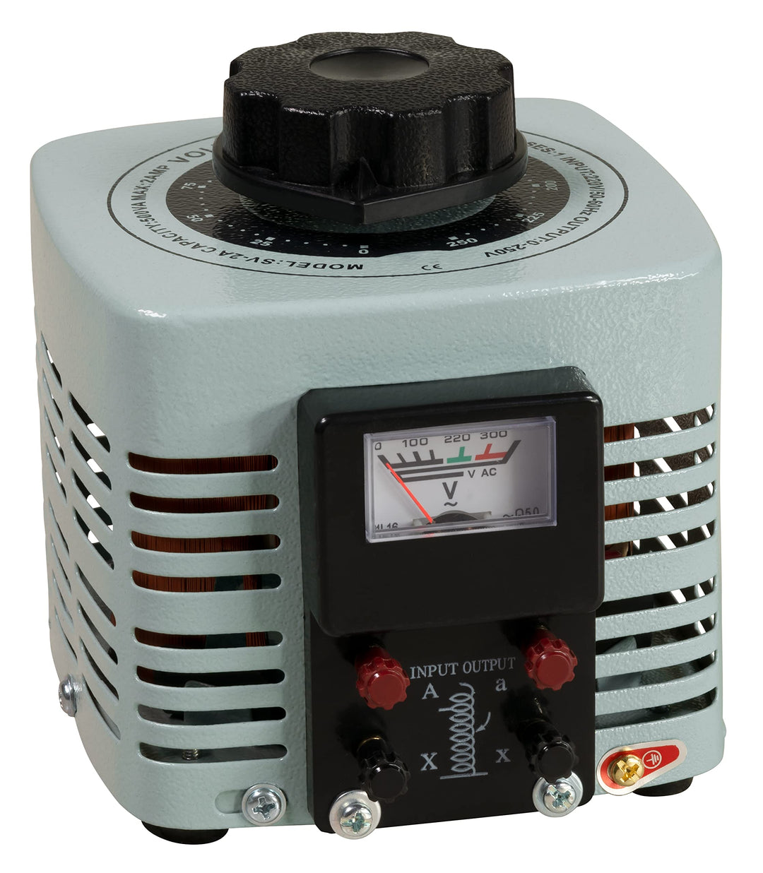 MC POWER - Ringkern-Stelltrafo | V-2000 | Ring Trafo regelbar 0-250V, 2A, 500 Watt, Regeltrafo NICHT