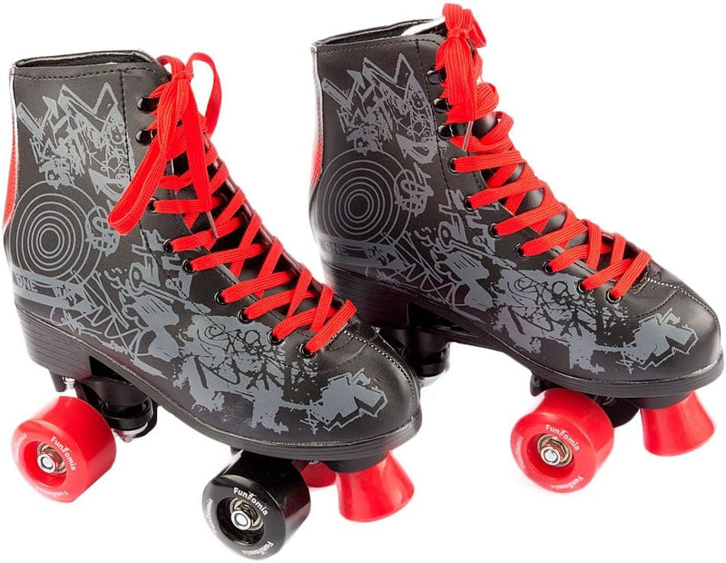 Rollschuhe/Discoroller in Grössen 30-44 - Rollerskates Disco Roller Skate Indoor Outdoor 34 schwarz/
