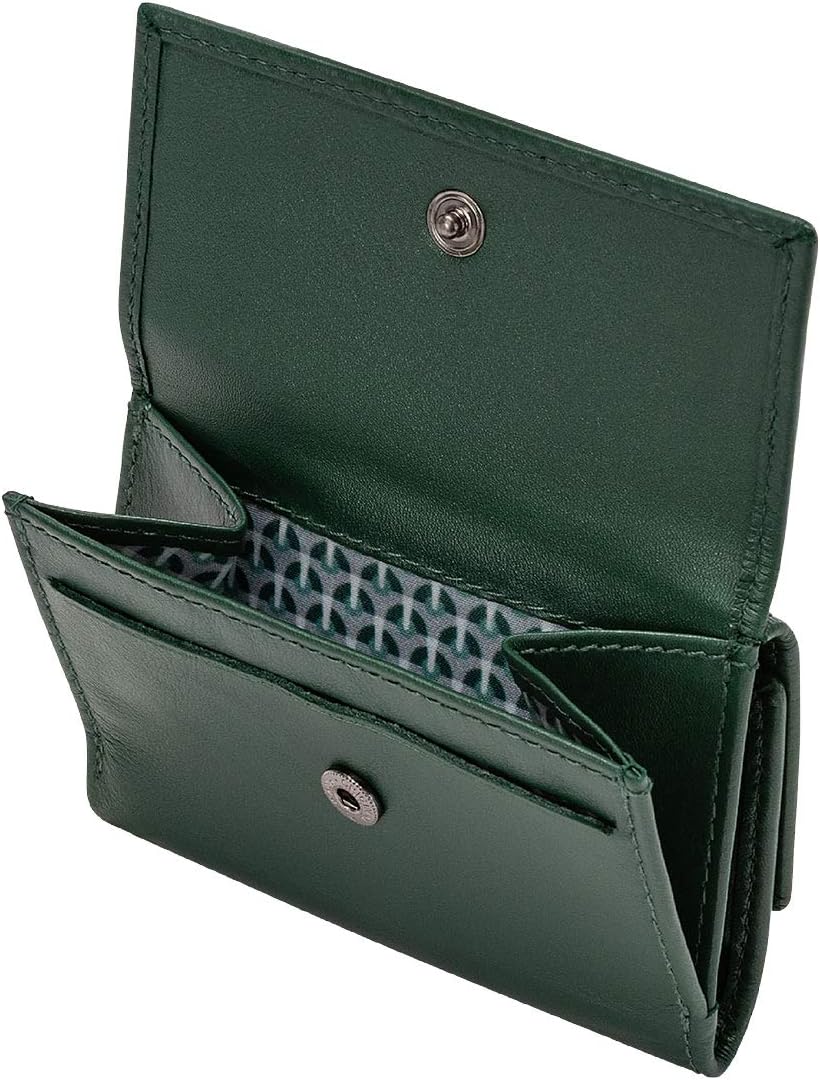 Nuvola Pelle Brieftasche klein für Herren aus weichem Leder mit Münzfach Banknotenfach Grün, Grün
