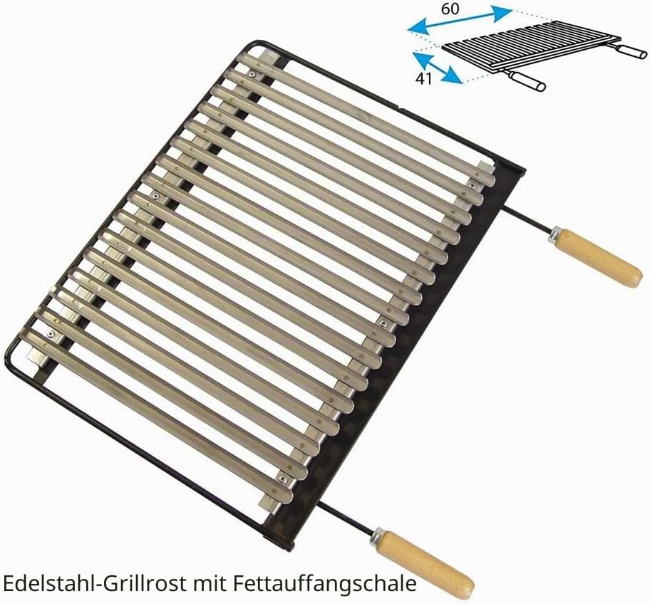 IMEX EL ZORRO Grillschublade mit Grillrost aus Edelstahl, 61 x 40 x 33 cm, Grau, 71515 61 x 40 x 33