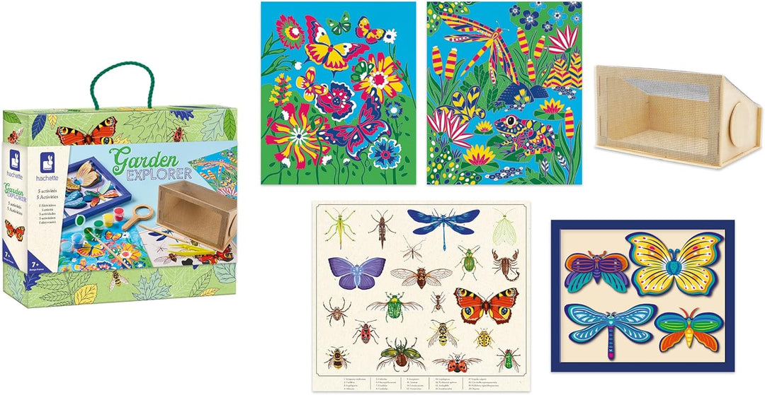 Janod - Garden Explorer - Entdecker-Koffer - Kreativset - 6 Verschiedene Aktivitäten - Basteln für K