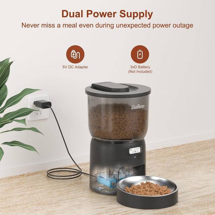 Balimo Dick 3L futterautomat Katze, Automatisches Katzen- Und Hundefutter Mit Getreideschale Aus Ede