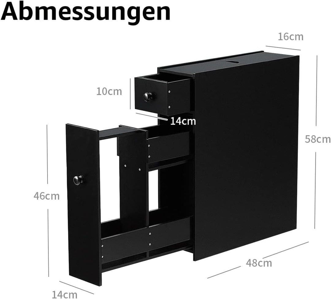 GIANTEX Nischenschrank Nischenregal, Badezimmerschrank Schubladenschrank mit 2 Schubladen, Seitensch