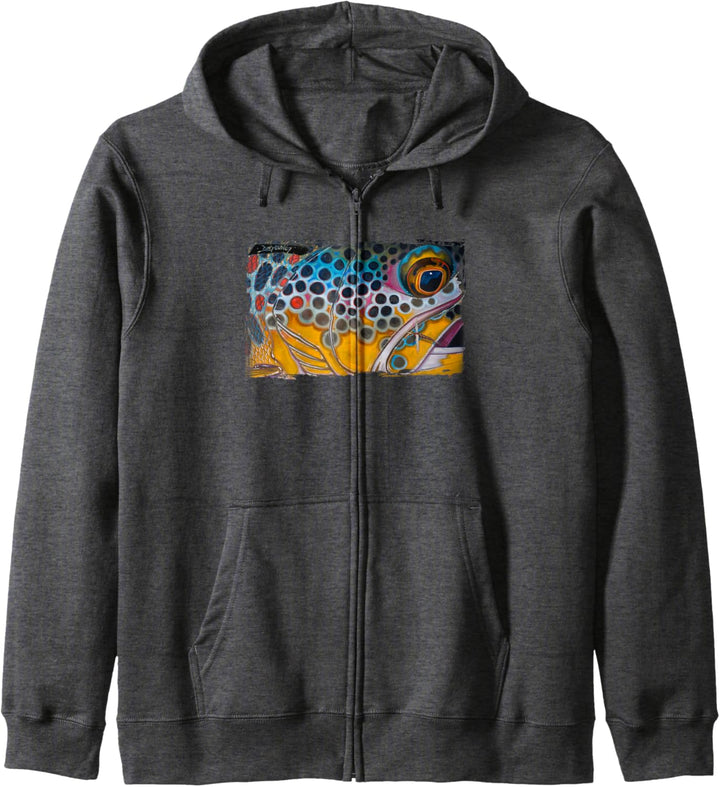 Braune Forelle und Dry Fly T-Shirt Derek DeYoung Kapuzenjacke