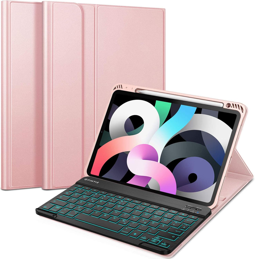 Fintie Hülle mit Tastatur für iPad Air 5 2022 / iPad Air 4 Tastatur 2020 10.9" - Soft TPU Rückseite