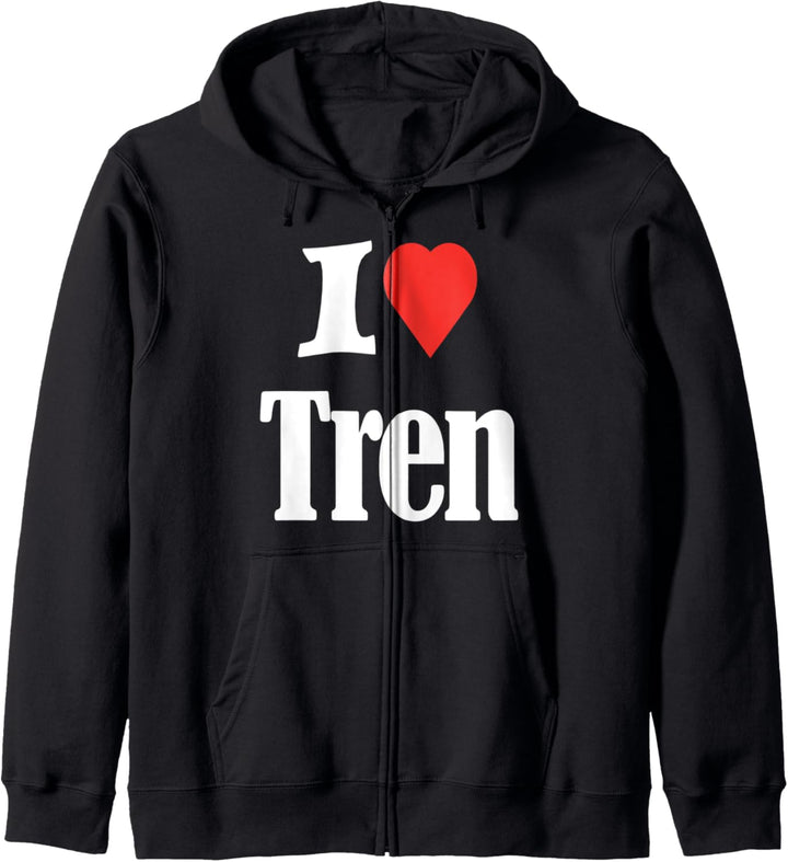 Lustiges Workout-Zitat, I Love Tren Design, cooler Bodybuilder Kapuzenjacke