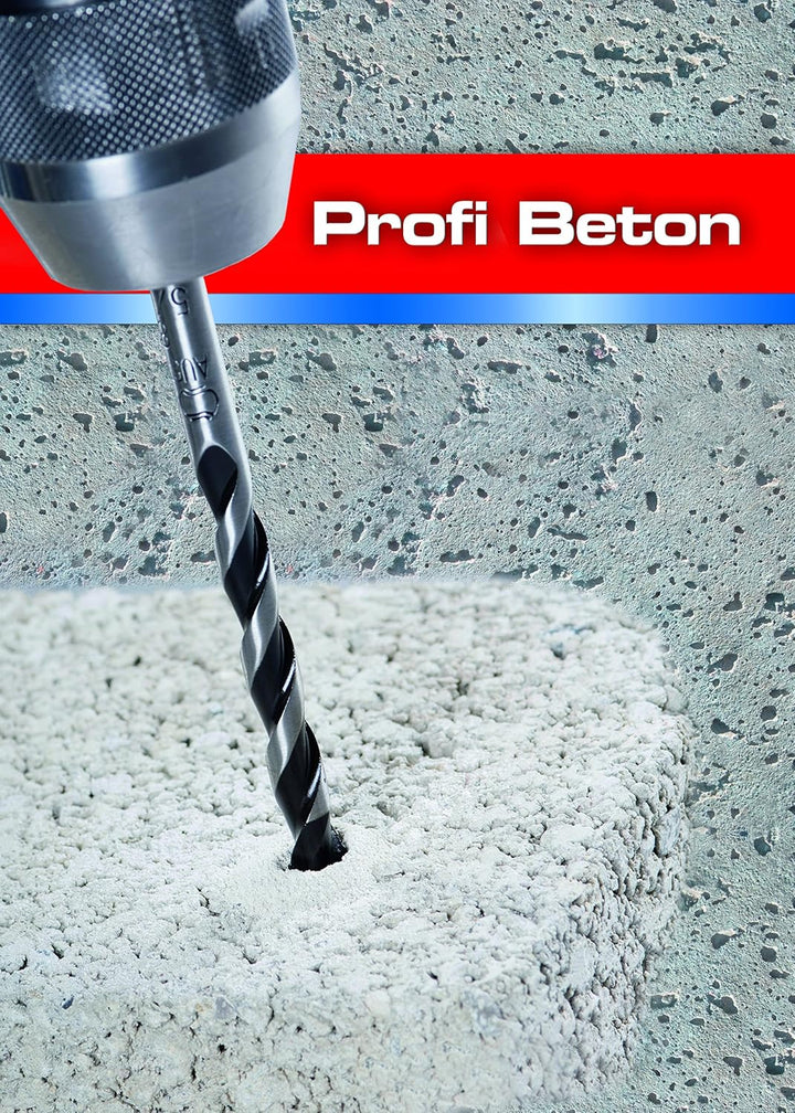alpen Hartmetall-Betonbohrer Profi Beton, DIN ISO 5468, Durchmesser 10 mm, L1 200 mm, L2 140 mm, 737