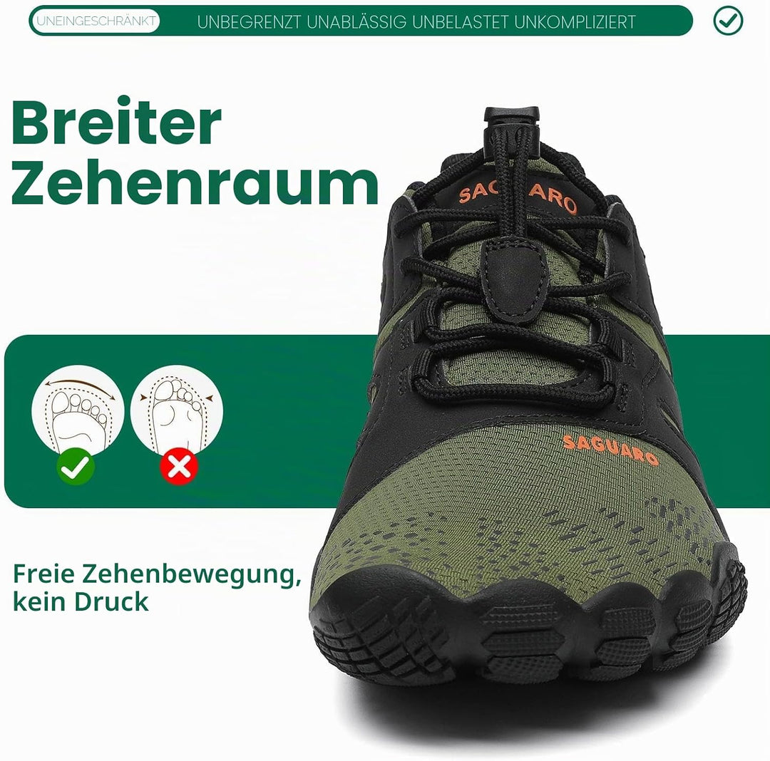 SAGUARO Herren Damen Barfussschuhe Atmungsaktiv Traillaufschuhe rutschfeste Fitnessschuhe 36 EU Arme