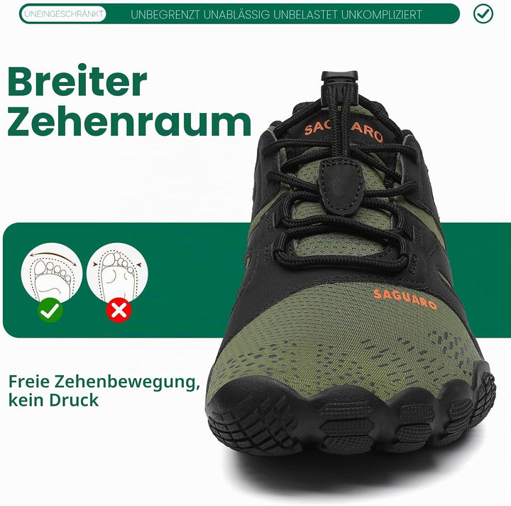 SAGUARO Herren Damen Barfussschuhe Atmungsaktiv Traillaufschuhe rutschfeste Fitnessschuhe 36 EU Arme