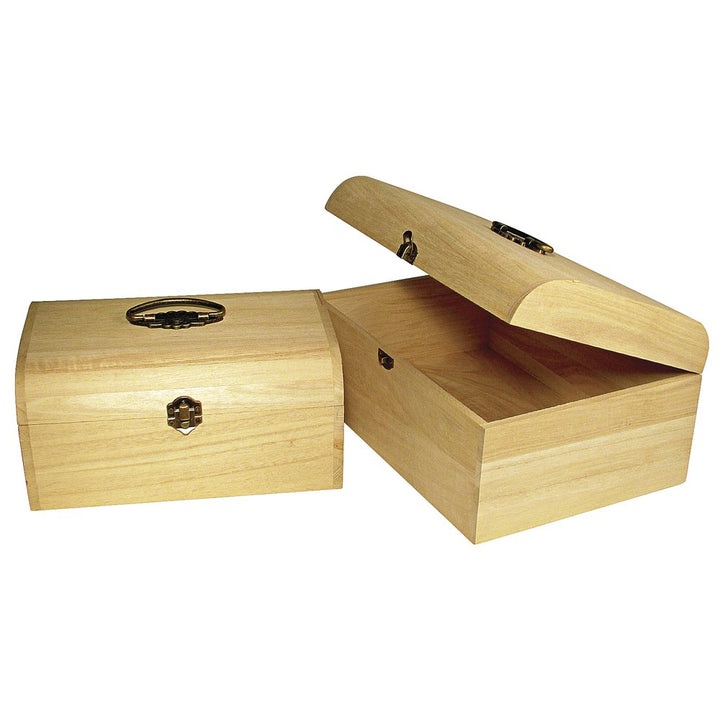 Rayher 6166500 Holz-Koffer mit Antikbeschlag, 24,5x16,5x11,5 cm Normal 24,5 x 16,5 x 11,5 cm, Normal