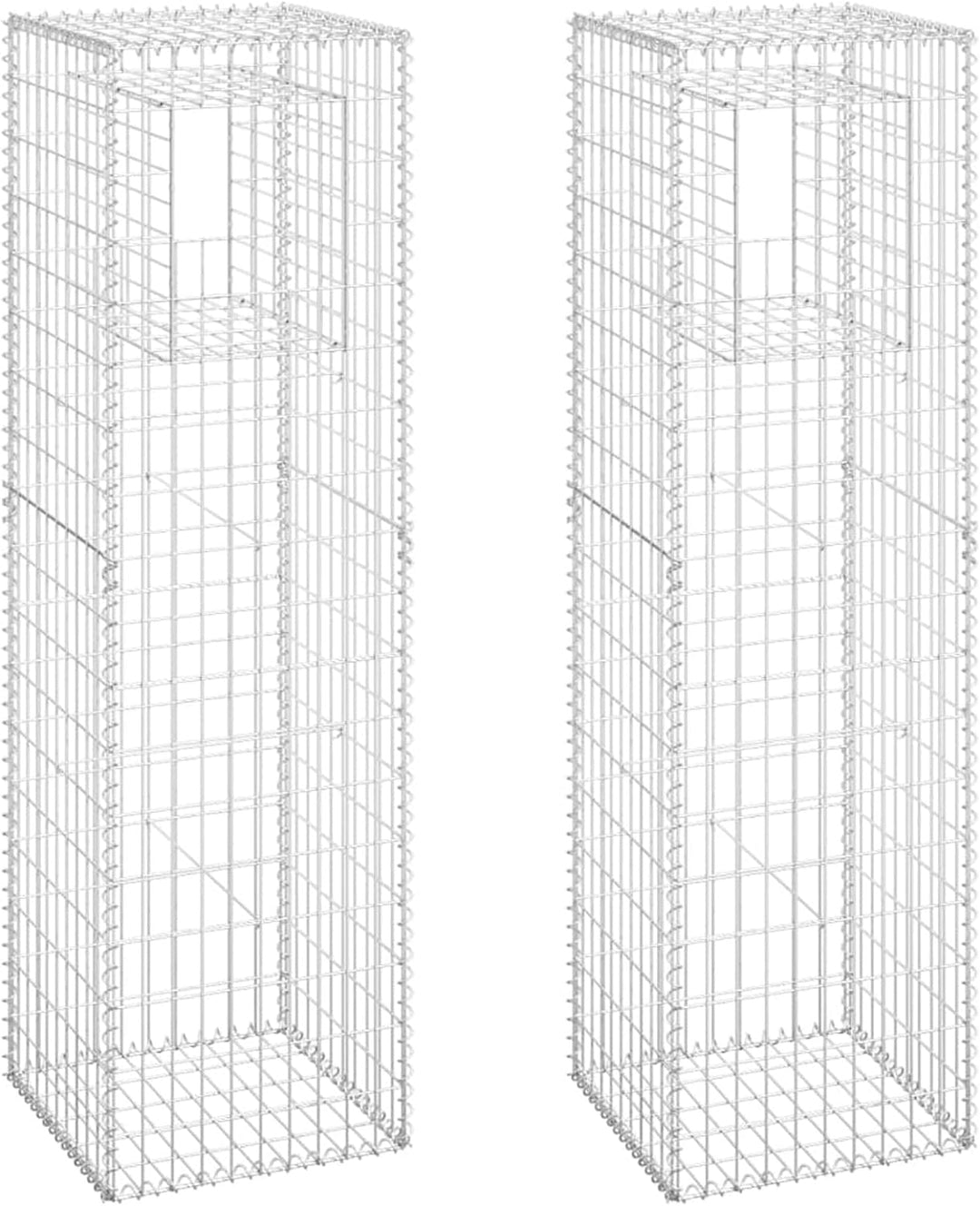 Festnight Gabionensäule 2 STK.Steinkorb Gabione Gabionenkörbe Gabionen Hochbeet Steine Für Gabionen