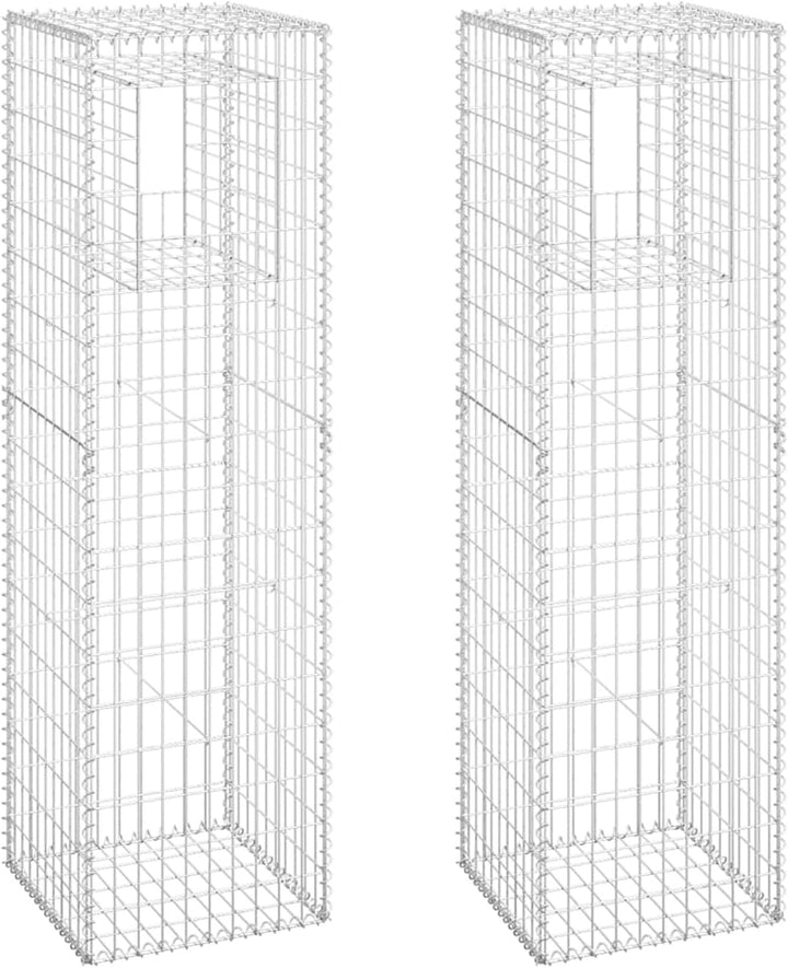 Festnight Gabionensäule 2 STK.Steinkorb Gabione Gabionenkörbe Gabionen Hochbeet Steine Für Gabionen