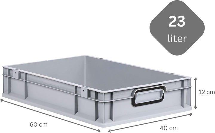 PROREGAL SparSet 5x Eurobox NextGen Color | HxBxT 12x40x60cm | 23 Liter | Griffe schwarz geschlossen