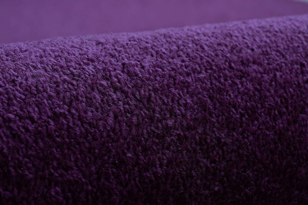Einfarbiger Teppich Eton für Zimmer, Wohnzimmer, Schlafzimmer, Teppichboden Auslegware, violett lila